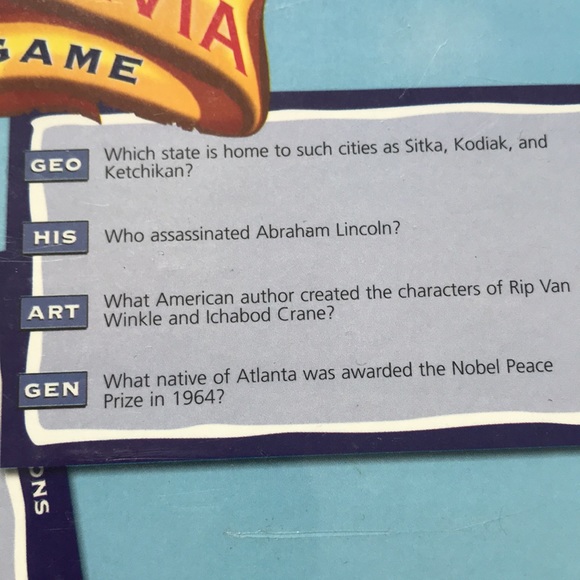 American Trivia Board Game US Geography History Arts Cards Family School Fun - Picture 5 of 5